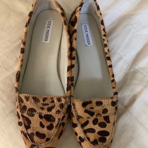 Steve Madden leopard print cowhide flats, 10 M